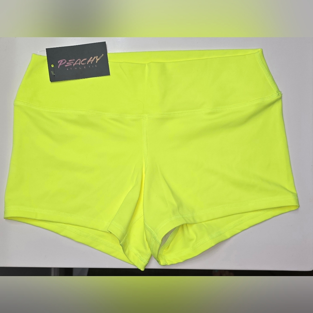 Peachy Athletic Neon Shorts - Yellow - Medium
